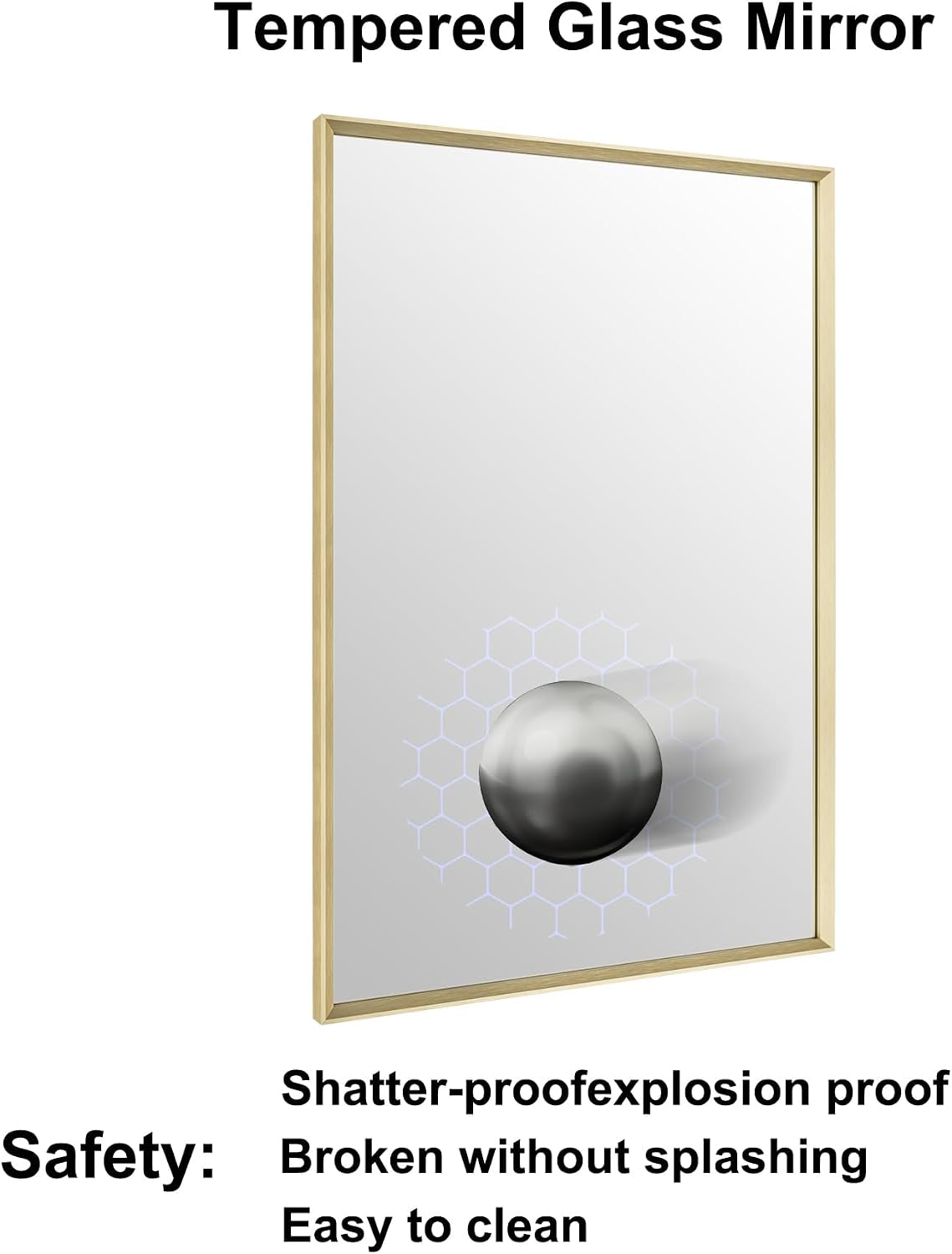 Transform Your Bathroom with the Elegant Brushed Gold Beveled Mirror - Perfectly Framed for Stylish Wall Mounting