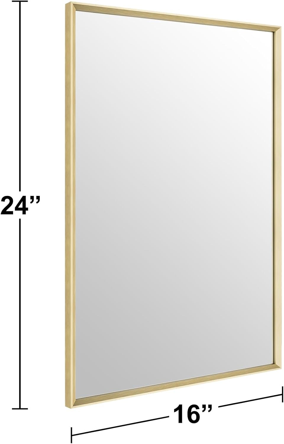 Transform Your Bathroom with the Elegant Brushed Gold Beveled Mirror - Perfectly Framed for Stylish Wall Mounting