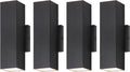 Illuminate Your Outdoors with the Stylish 4-Pack LED Up and Down Wall Sconces – Modern Black Porch Lights for Every Space