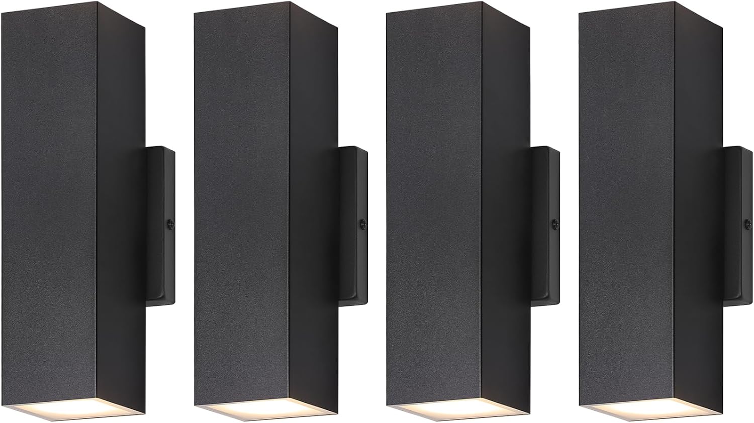 Illuminate Your Outdoors with the Stylish 4-Pack LED Up and Down Wall Sconces – Modern Black Porch Lights for Every Space