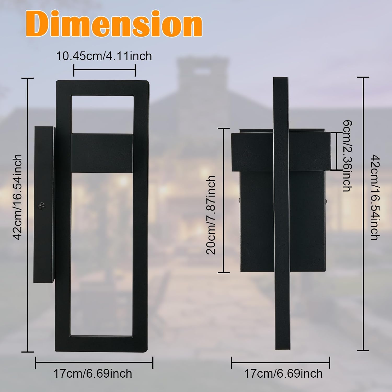 Illuminate Your Outdoors with Large Waterproof LED Modern Patio Lights - Matte Black Finish, Warm White Glow, Perfect for Garages and Porches
