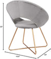 Luxurious Grey Velvet Accent Chair with Golden Metal Frame – Stylish Mid-Century Lounge Sofa for Relaxation