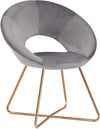 Luxurious Grey Velvet Accent Chair with Golden Metal Frame – Stylish Mid-Century Lounge Sofa for Relaxation