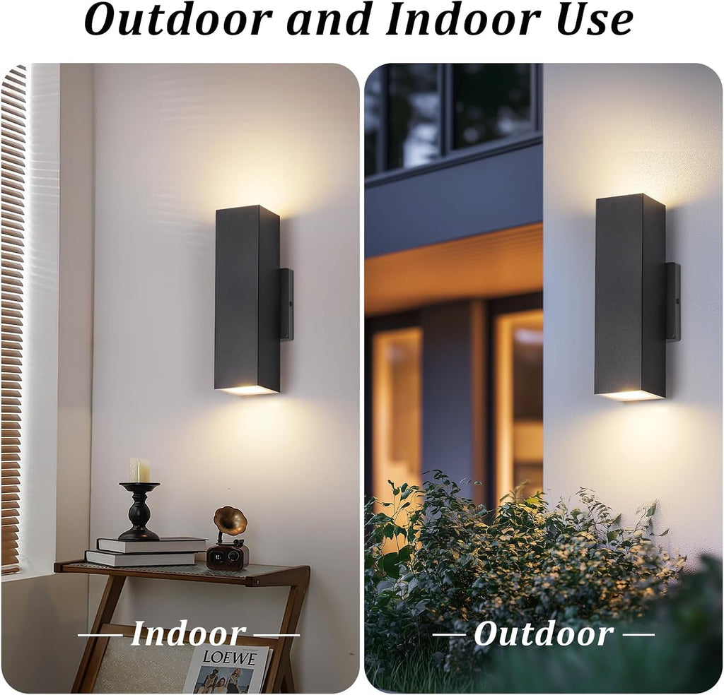 Illuminate Your Outdoors with the Stylish 4-Pack LED Up and Down Wall Sconces – Modern Black Porch Lights for Every Space
