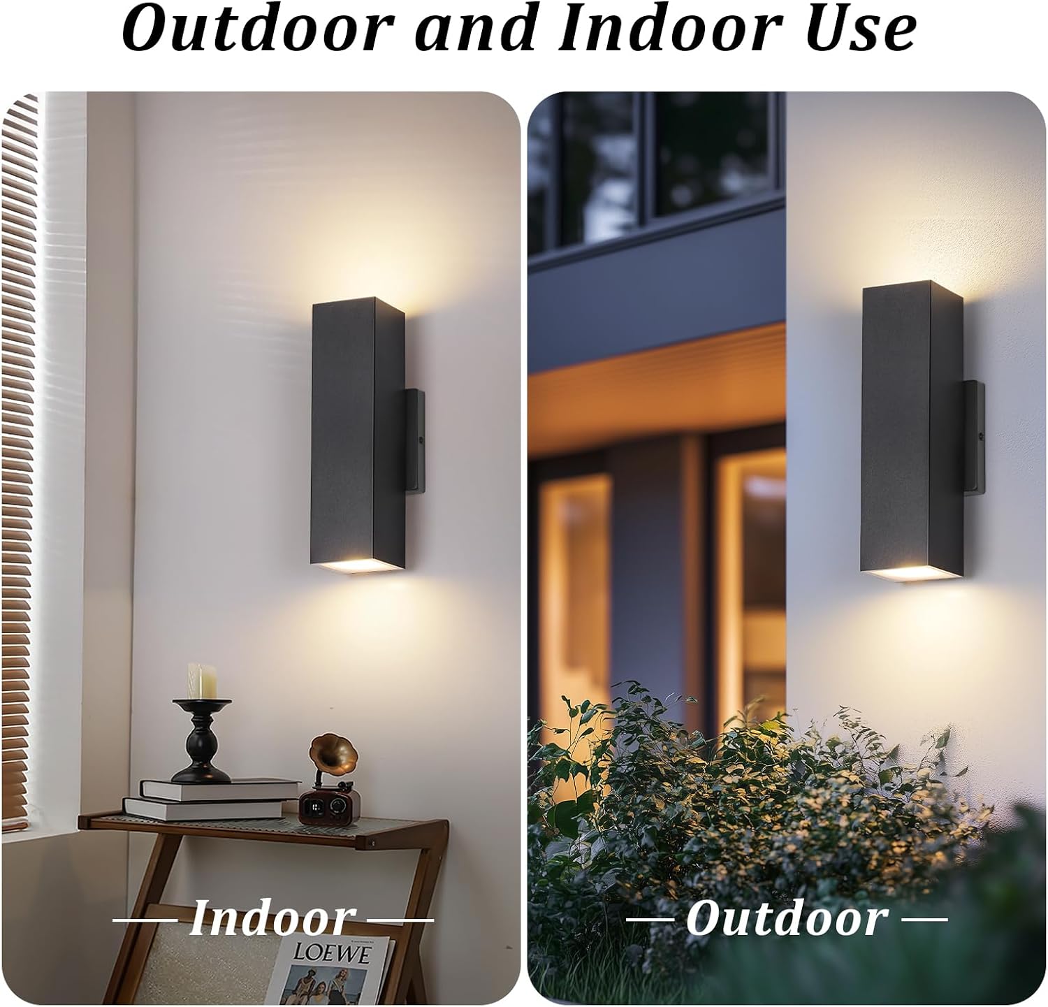 Illuminate Your Outdoors with the Stylish 4-Pack LED Up and Down Wall Sconces – Modern Black Porch Lights for Every Space