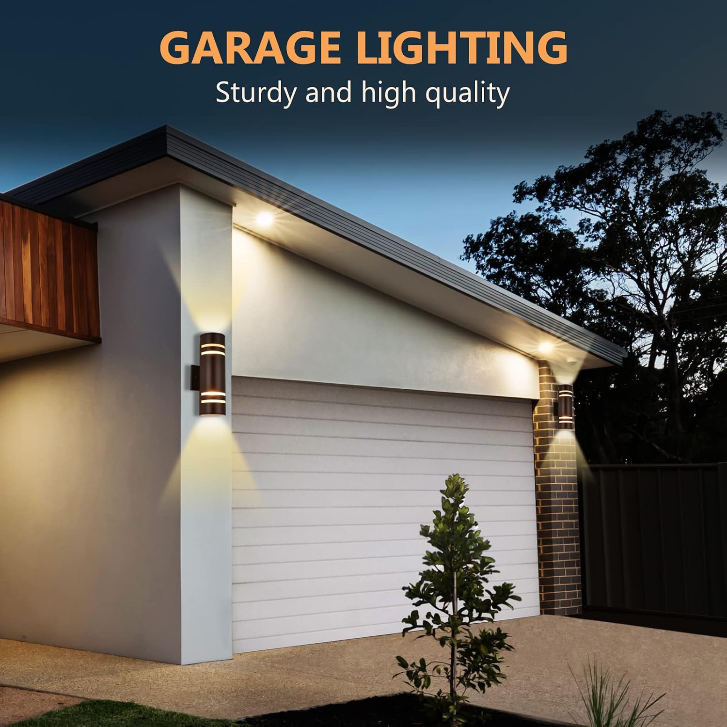 Stylish Waterproof Outdoor Wall Lights - 2 Pack Modern Bronze Fixtures for Entryway, Garage, and Patio