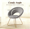 Luxurious Grey Velvet Accent Chair with Golden Metal Frame – Stylish Mid-Century Lounge Sofa for Relaxation