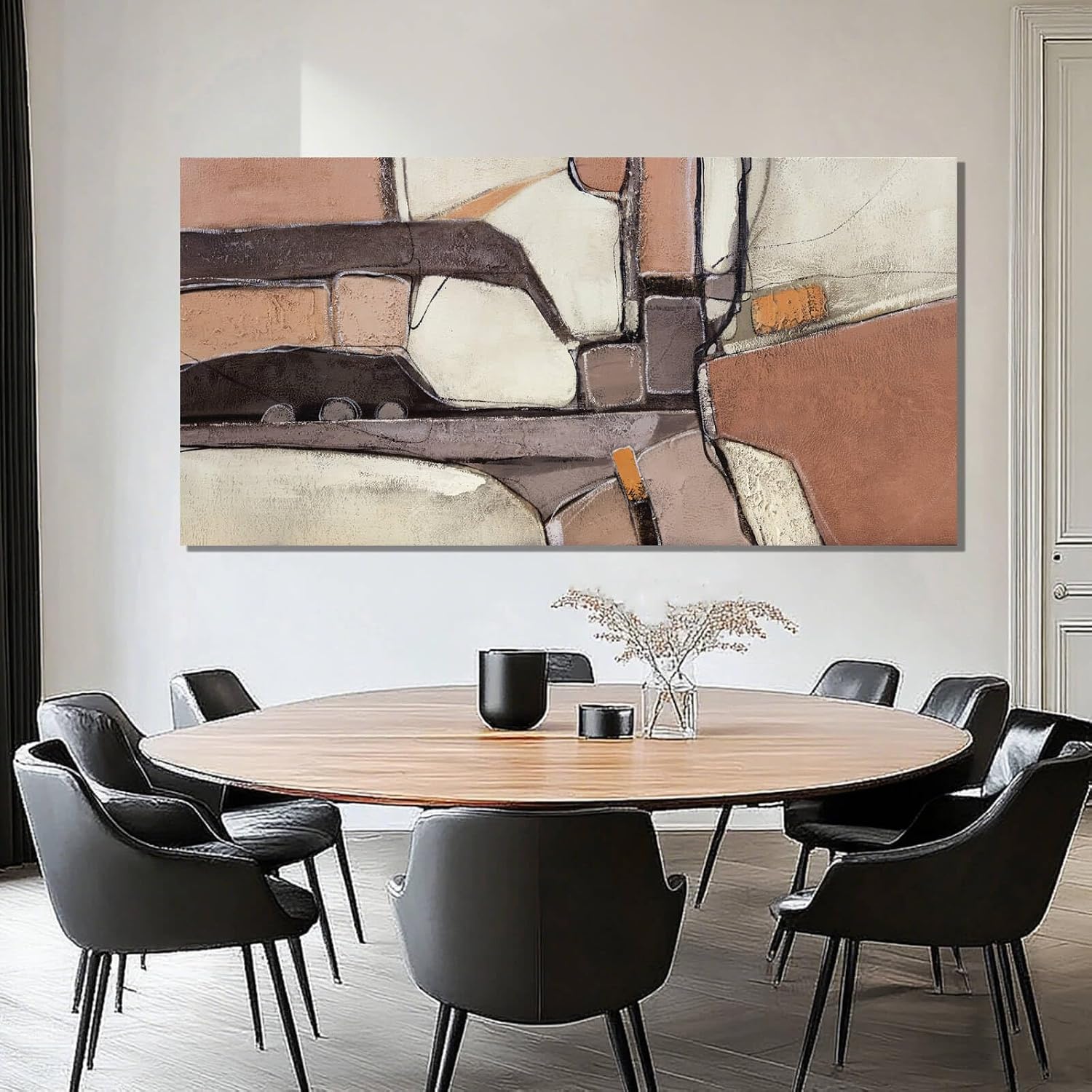 Elevate Your Space with Stunning Large Grey Abstract Canvas Art - Perfect for Living Rooms, Bedrooms, and Offices, 24" x 48"