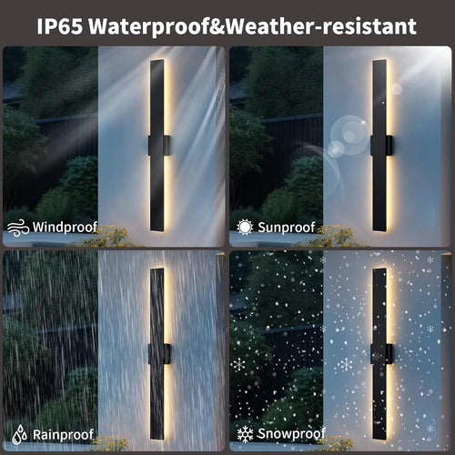 Illuminate Your Outdoors with the 2 Pack Dimmable LED Modern Wall Lights - 3 Color Temperature Options for Perfect Ambiance, Waterproof & Stylish 57.5In Fixtures for Patios, Garages, and More!