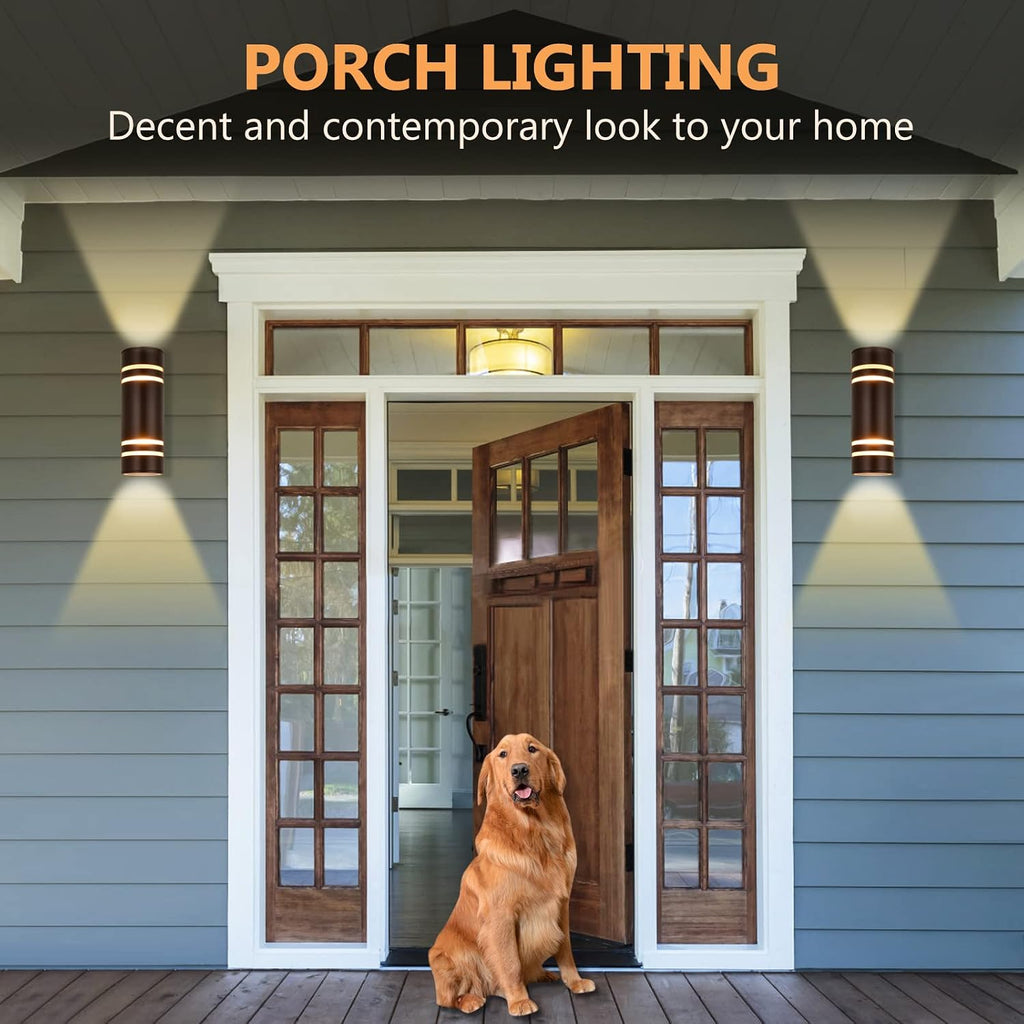 Stylish Waterproof Outdoor Wall Lights - 2 Pack Modern Bronze Fixtures for Entryway, Garage, and Patio