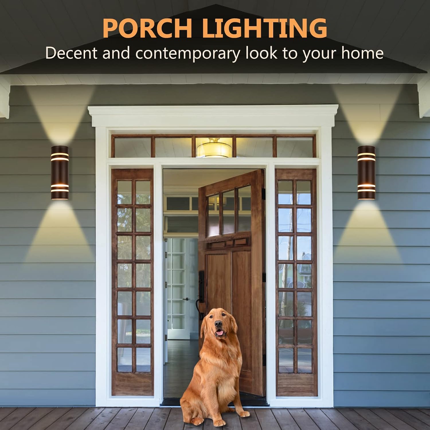 Stylish Waterproof Outdoor Wall Lights - 2 Pack Modern Bronze Fixtures for Entryway, Garage, and Patio