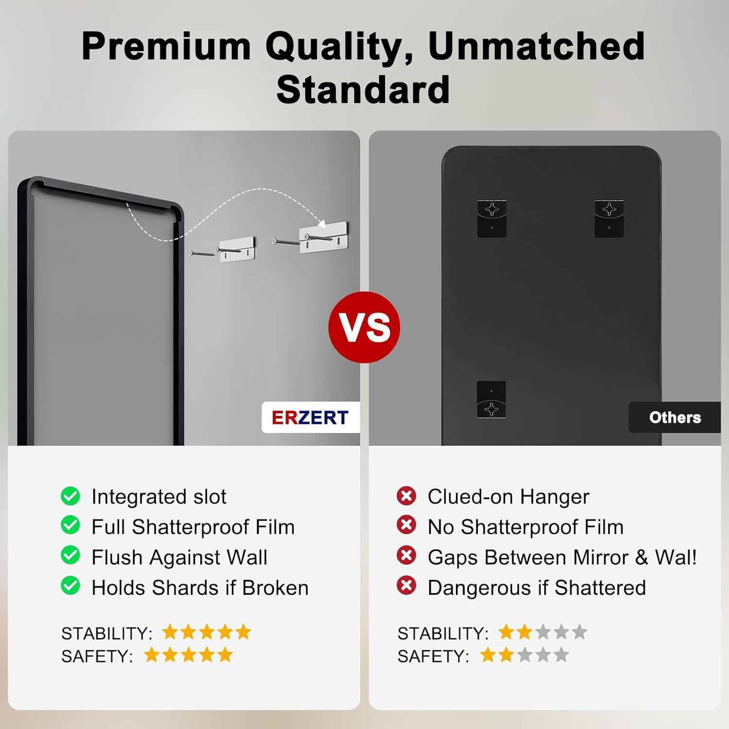 Sleek Black Metal Framed Bathroom Mirror - 60x36 Inch Modern Rectangular Vanity Mirror for Stylish Home Decor