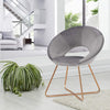 Luxurious Grey Velvet Accent Chair with Golden Metal Frame – Stylish Mid-Century Lounge Sofa for Relaxation