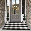 Chic Buffalo Plaid Outdoor Rug - 27.5''X43'' Black & White Check Area Rug Perfect for Layering and Seasonal Decor