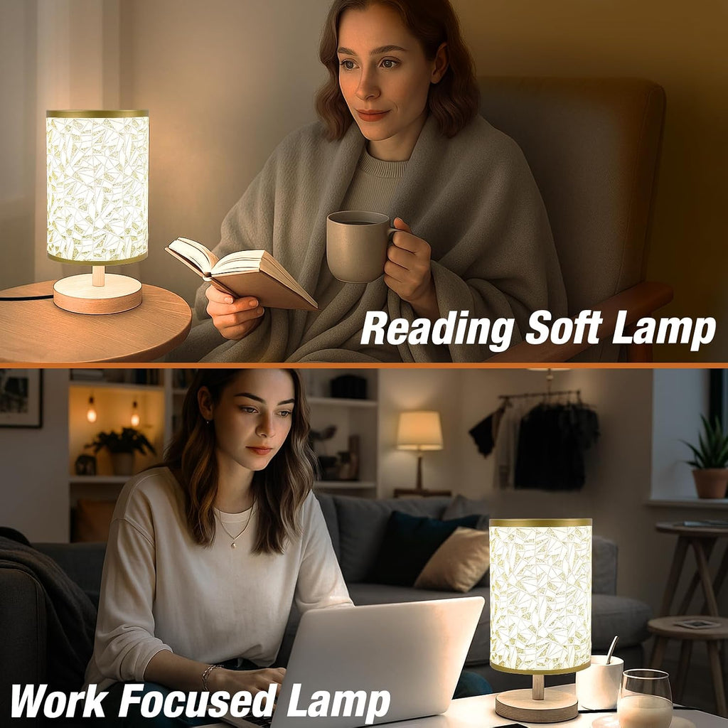 Chic Rose Gold Desk Lamp with Flaxen Shade - Perfect for Bedrooms, Offices, and Nightstands