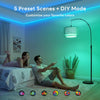 Stylish 71" Bohemian Arc Floor Lamp with RGB Color Changing LED and Magnetic Remote - Perfect for Any Room!
