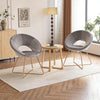 Luxurious Grey Velvet Accent Chair with Golden Metal Frame – Stylish Mid-Century Lounge Sofa for Relaxation