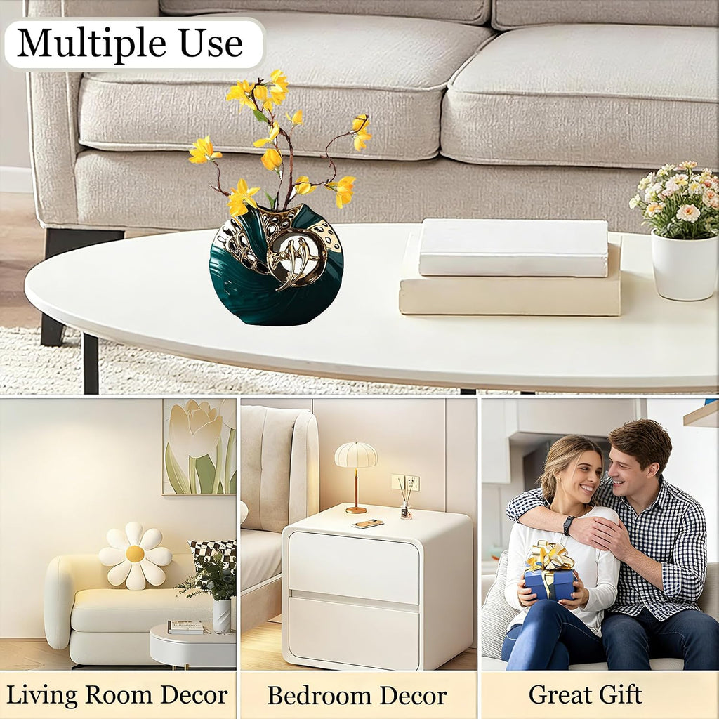 Elegant Modern Abstract Lovebird Vase | Stunning Handmade Ceramic Decor for Living Room, Wedding Anniversaries & Housewarming Gifts