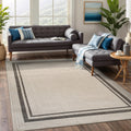 Stylish Easy Jute Bordered Rug 8' x 10' - Durable, Washable Indoor/Outdoor Area Rug for Living Room, Dining Room, Patio & Office - Stain Resistant & Non-Shedding