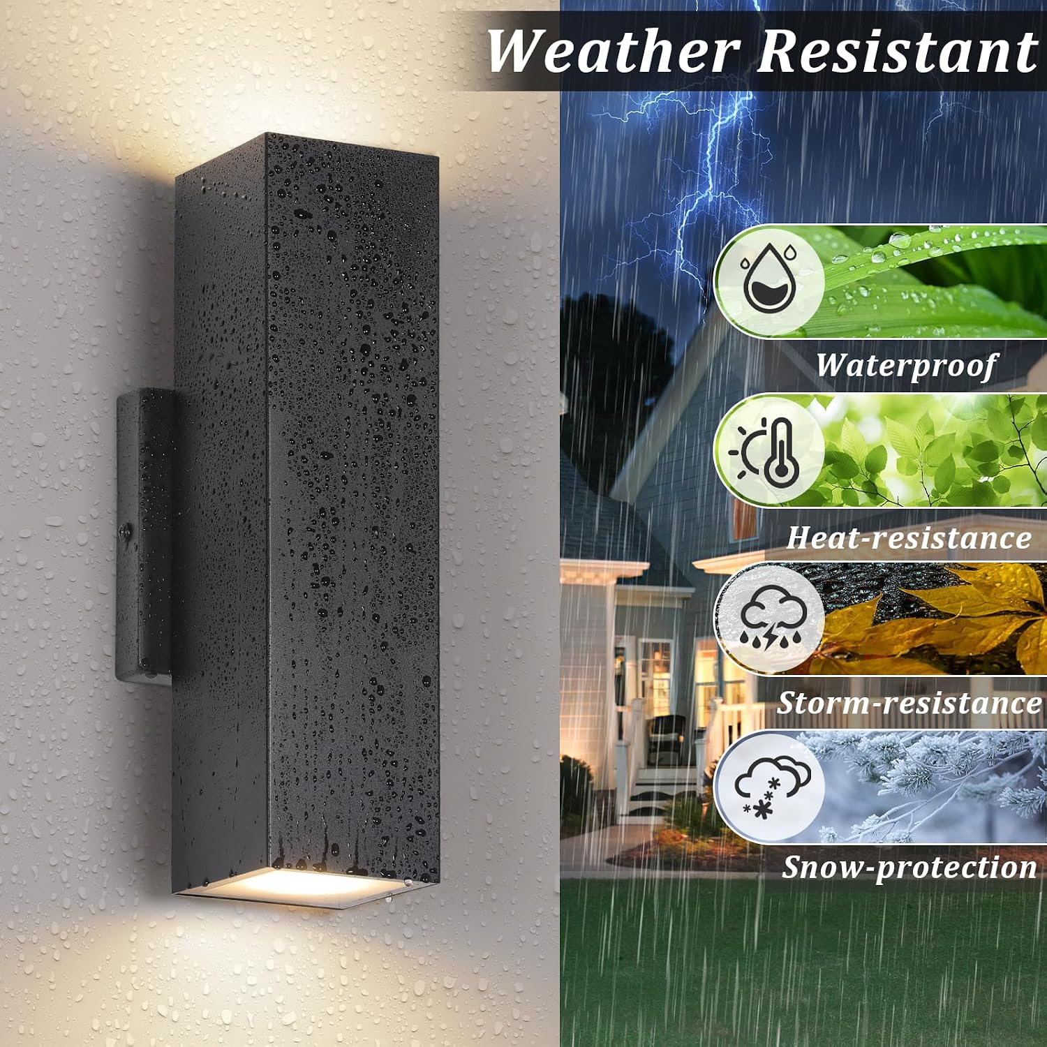 Illuminate Your Outdoors with the Stylish 4-Pack LED Up and Down Wall Sconces – Modern Black Porch Lights for Every Space