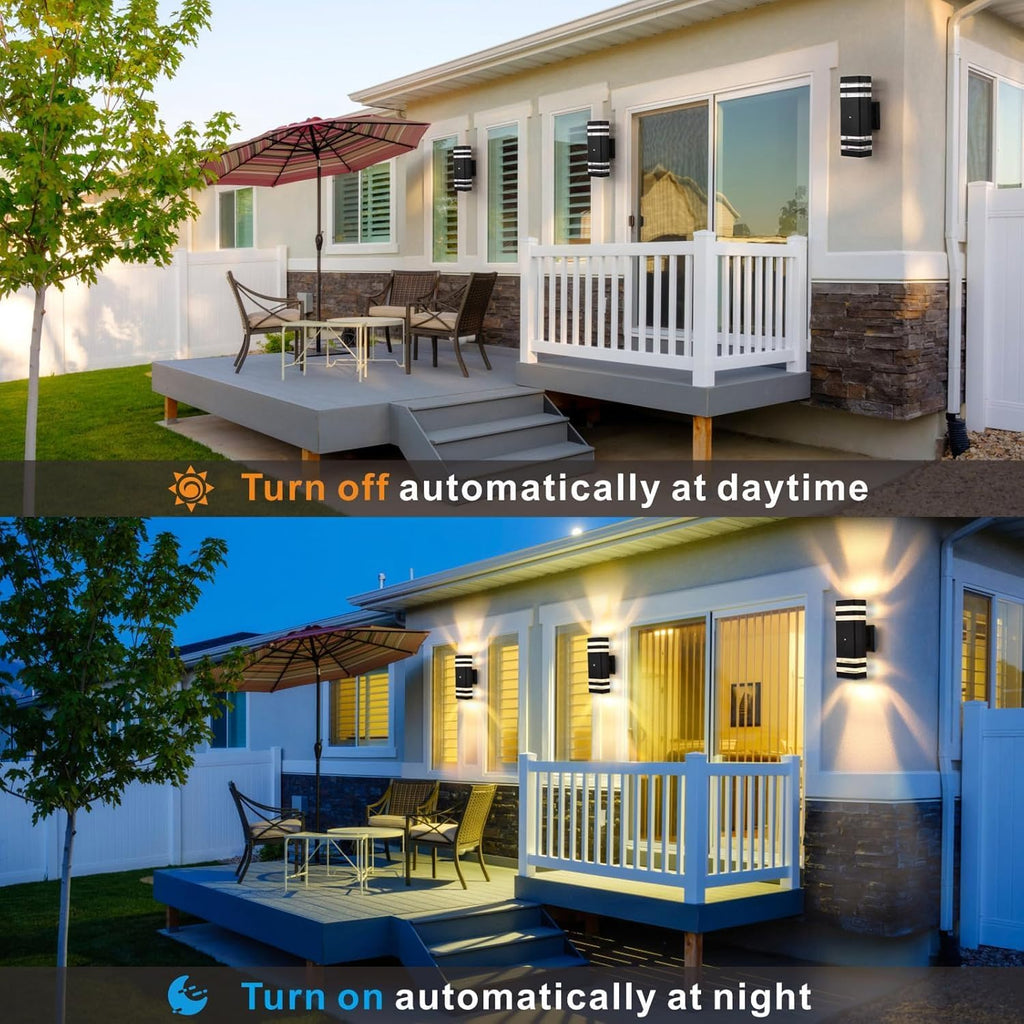 Illuminate Your Outdoors: 3-Pack Dusk to Dawn Waterproof Wall Lights with Warm White LED for Stylish Porch and Patio Lighting