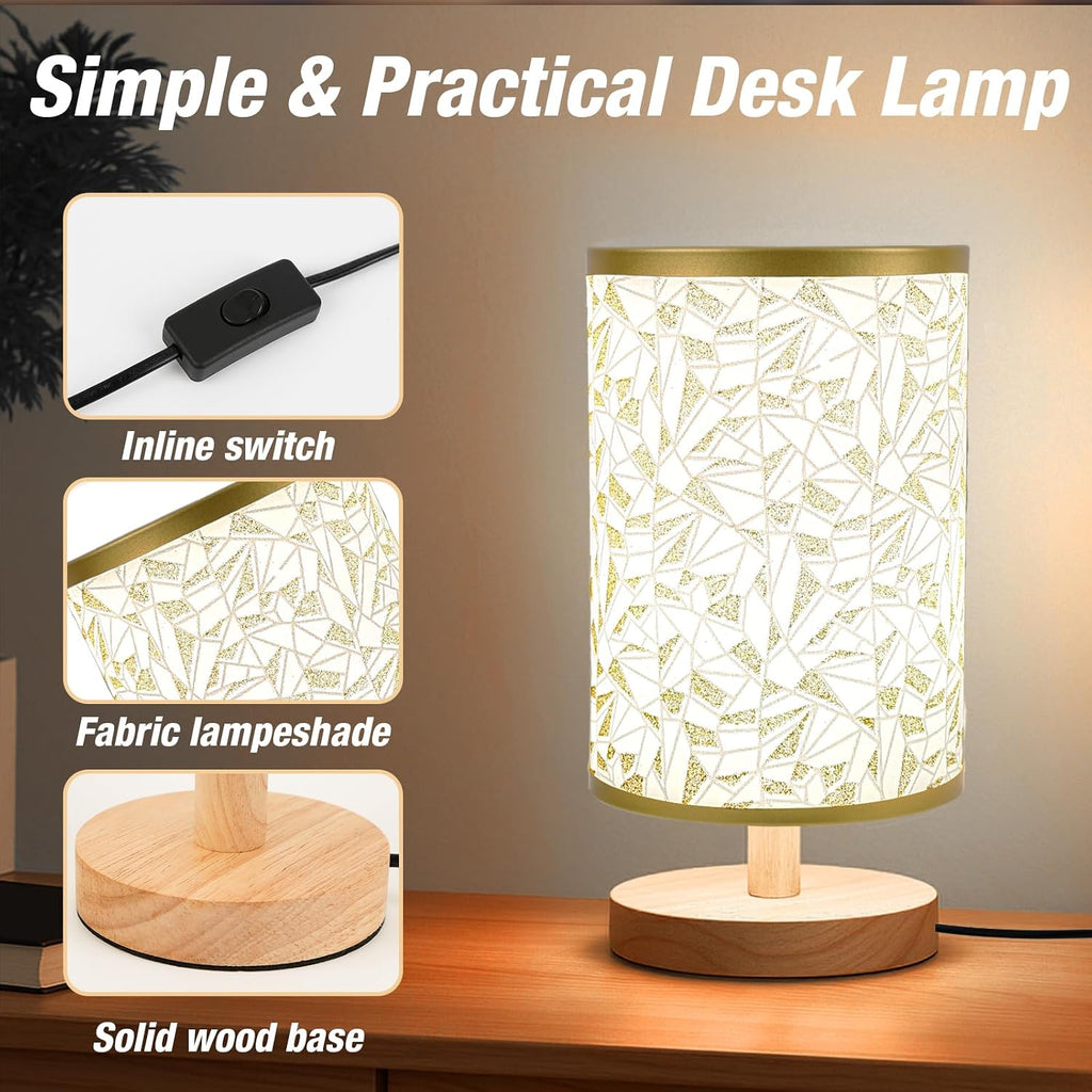 Chic Rose Gold Desk Lamp with Flaxen Shade - Perfect for Bedrooms, Offices, and Nightstands