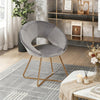 Luxurious Grey Velvet Accent Chair with Golden Metal Frame – Stylish Mid-Century Lounge Sofa for Relaxation