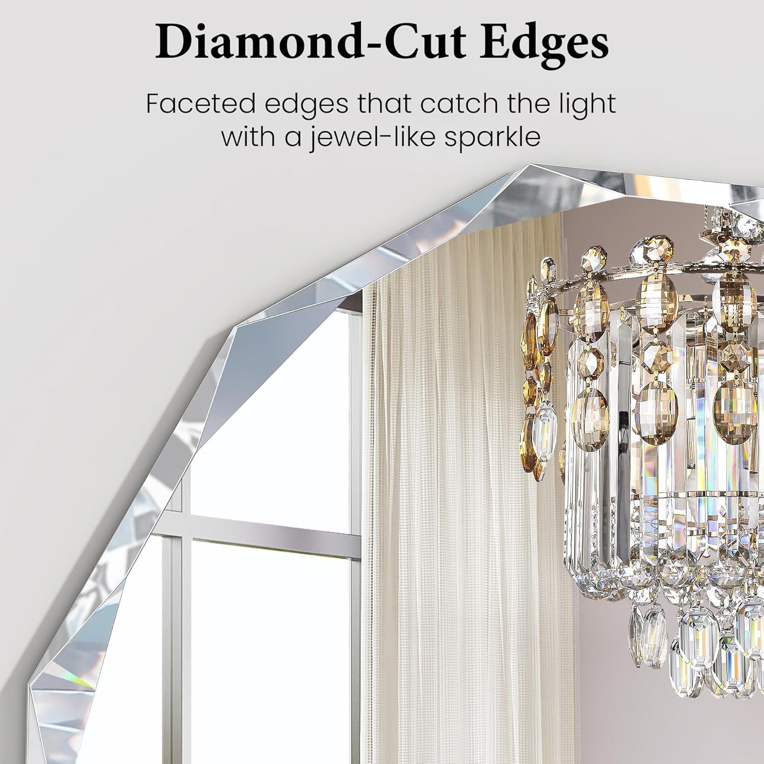 Elevate Your Space with the 36"x24" Frameless Oval Bathroom Mirror - Diamond-Beveled Elegance for Any Room