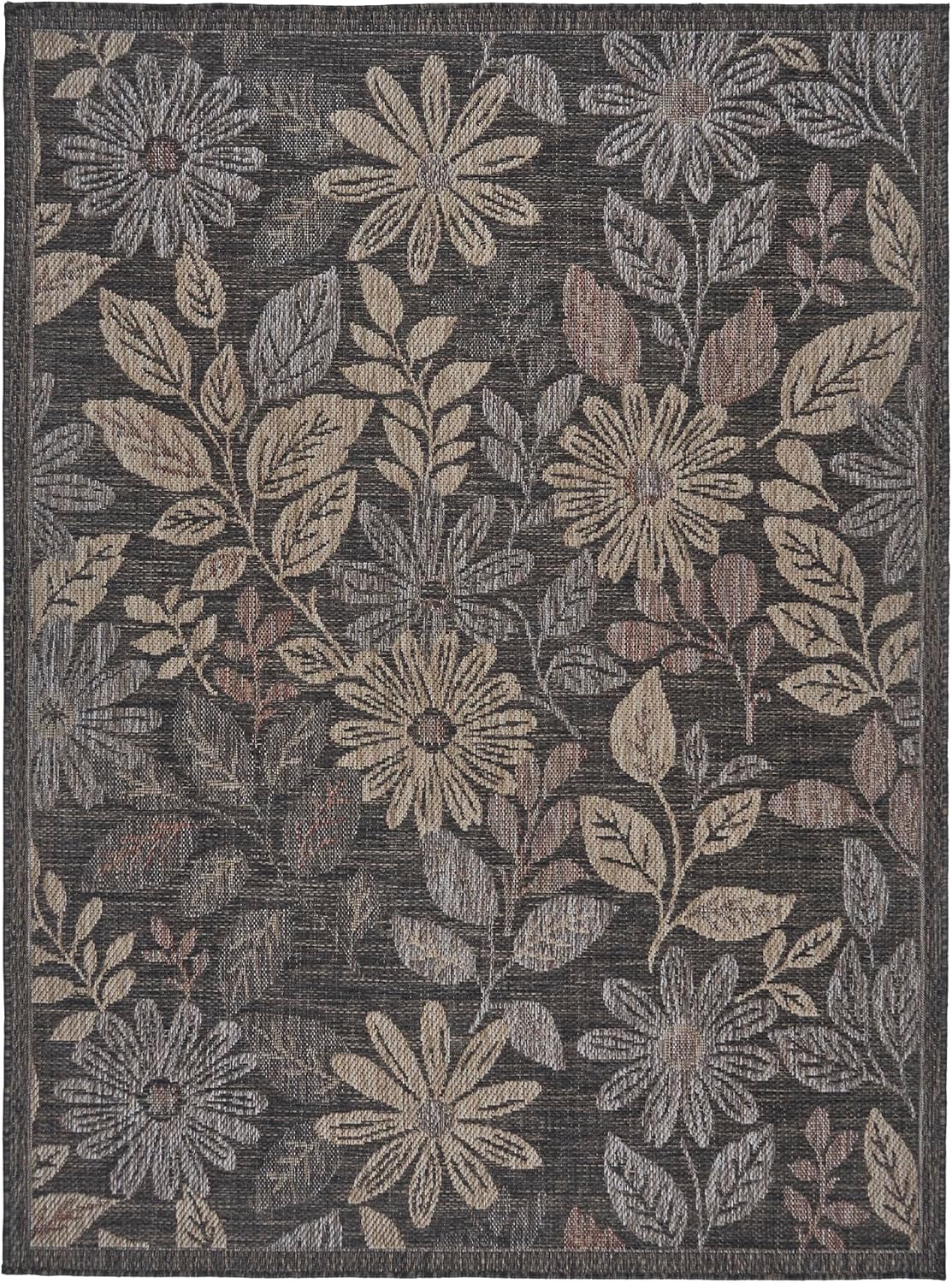 Elevate Your Space with the Thomasville Nomad Flatweave Area Rug - 5'3" x 7' Stain & UV Resistant Design for Indoor and Outdoor Use in Rich Brown