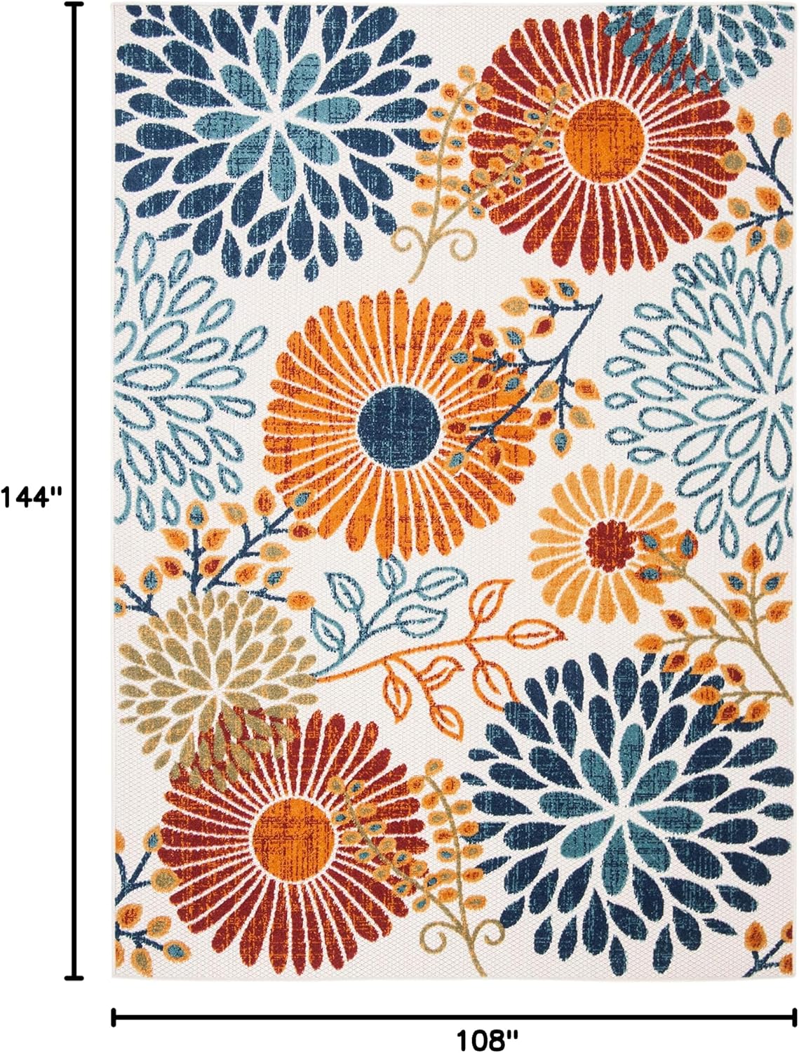 Transform Your Space with the SAFAVIEH Cabana Collection Washable Area Rug - 9' x 12', Cream & Red Floral Design, Perfect for Indoor and Outdoor Use!
