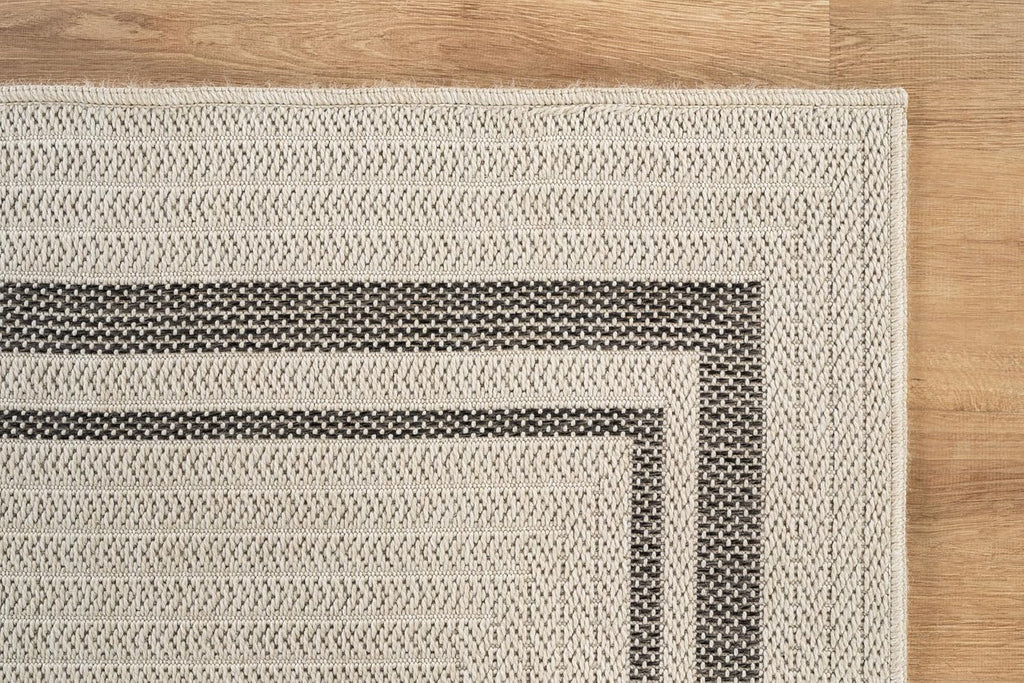 Stylish Easy Jute Bordered Rug 8' x 10' - Durable, Washable Indoor/Outdoor Area Rug for Living Room, Dining Room, Patio & Office - Stain Resistant & Non-Shedding