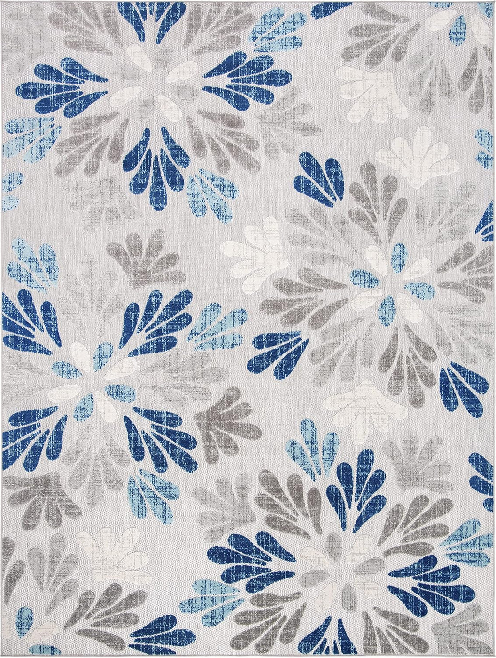 Transform Your Space with the SAFAVIEH Washable Floral Area Rug - 8' x 10', Grey & Blue, Non-Shedding, Perfect for Indoor & Outdoor Use!