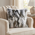 Elevate Your Space with the Luxurious Plutus Ivory & Gray Rabbit Fur Faux Fur Throw Pillow