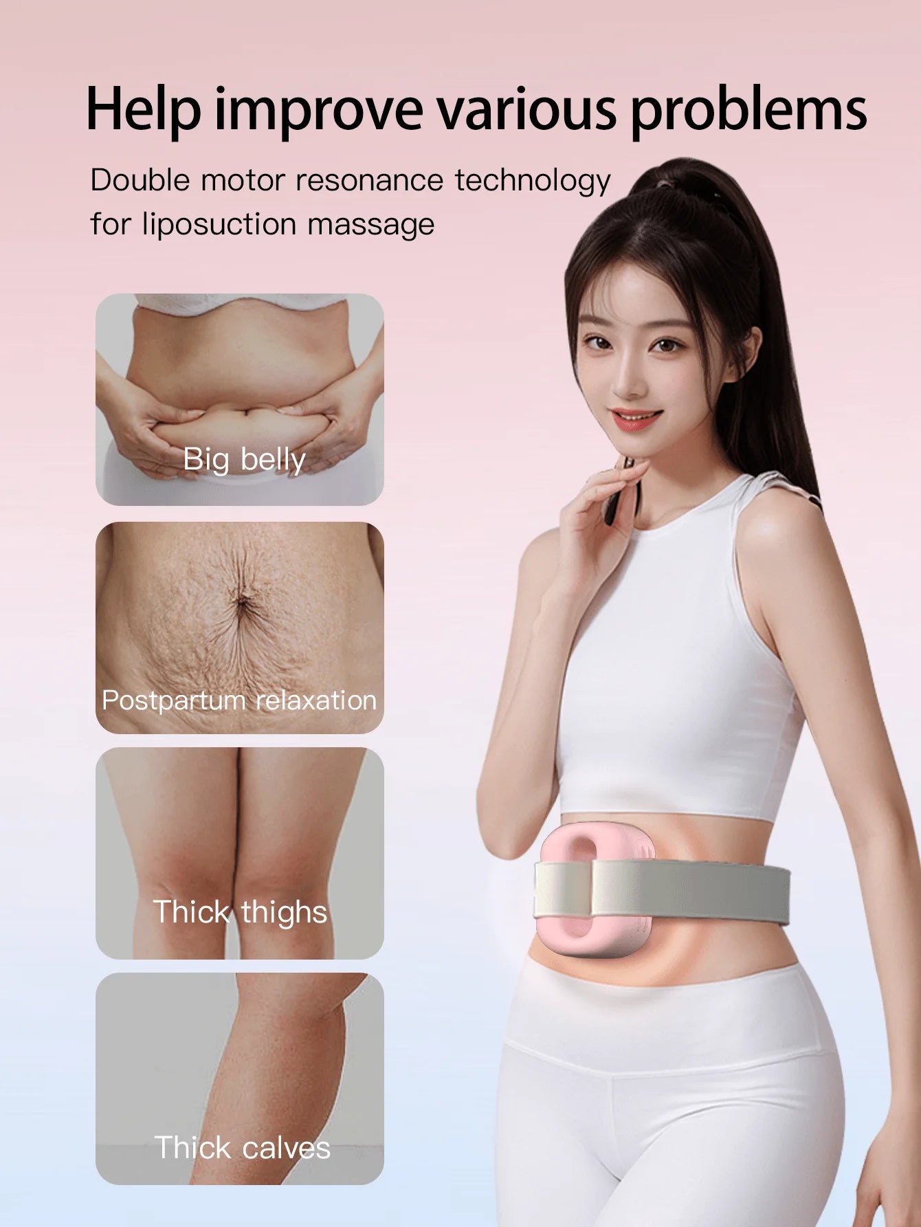 Experience Ultimate Relaxation with the New Hot Compress Electric Fascia Ring Muscle Relaxation Waist Massager - USB Charging for Convenient Use