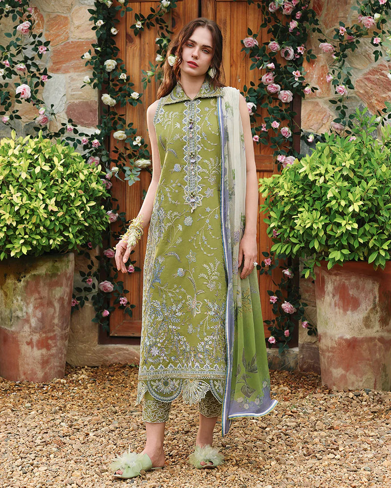3-Pc Embroidered Lawn Suit - Ivy