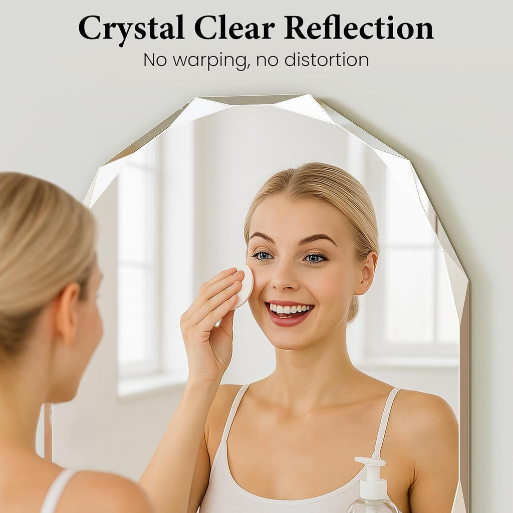 Elevate Your Space with the 36"x24" Frameless Oval Bathroom Mirror - Diamond-Beveled Elegance for Any Room