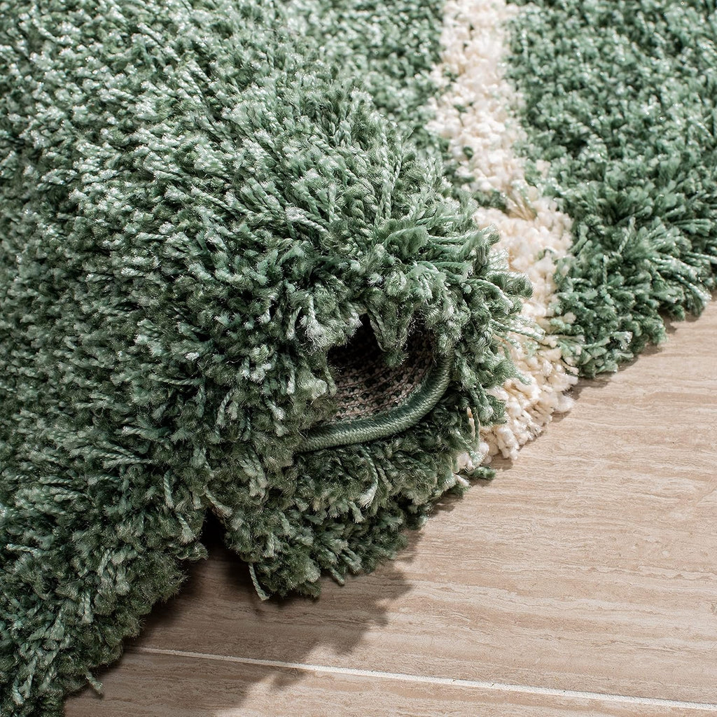 Transform Your Space with the Luxurious SAFAVIEH Hudson Shag Area Rug - 7' Square in Green & Ivory, Featuring a Modern Trellis Design, Non-Shedding Comfort, and 2-Inch Thick Plush Pile Perfect for High Traffic Areas!