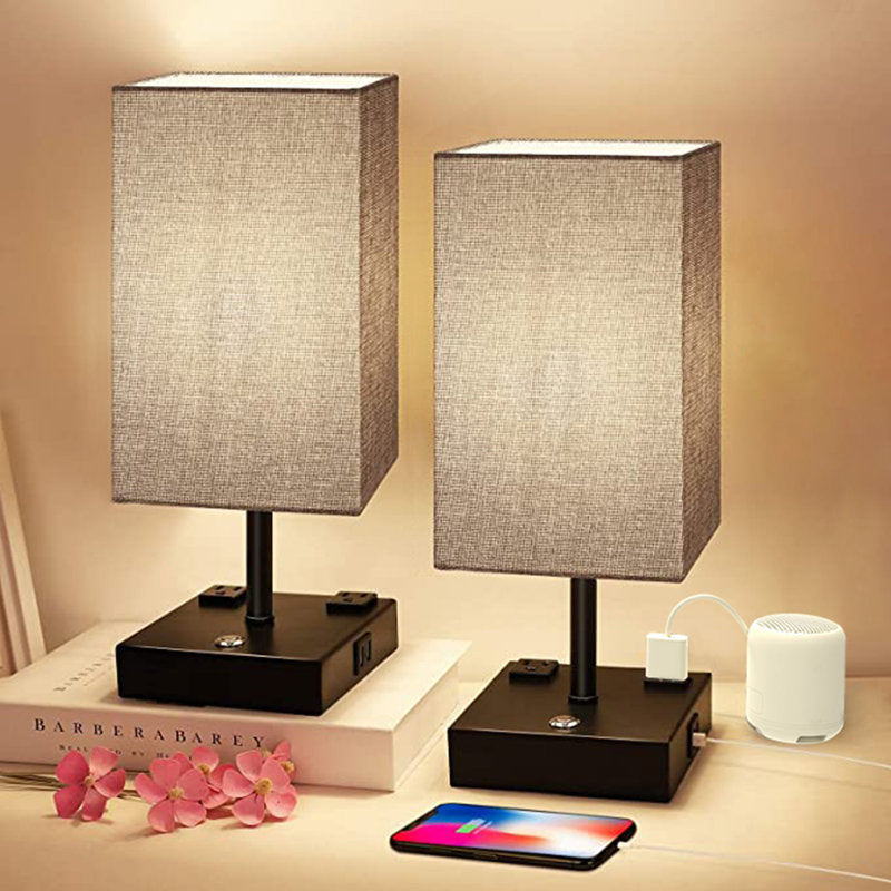 Sleek and Stylish Fusaro Metal USB Table Lamp Set - Perfect for Modern Living Spaces