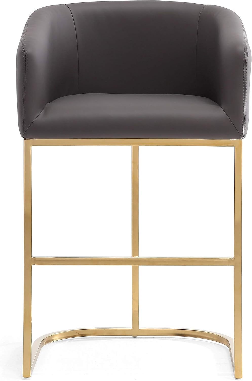 Transform Your Space with the Louvre Set of 3 Mid Century Modern Counter Height Bar Stools - Luxurious Vegan Leather and Sturdy Stainless Steel Design