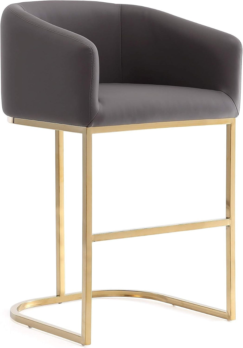 Transform Your Space with the Louvre Set of 3 Mid Century Modern Counter Height Bar Stools - Luxurious Vegan Leather and Sturdy Stainless Steel Design