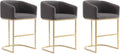 Transform Your Space with the Louvre Set of 3 Mid Century Modern Counter Height Bar Stools - Luxurious Vegan Leather and Sturdy Stainless Steel Design